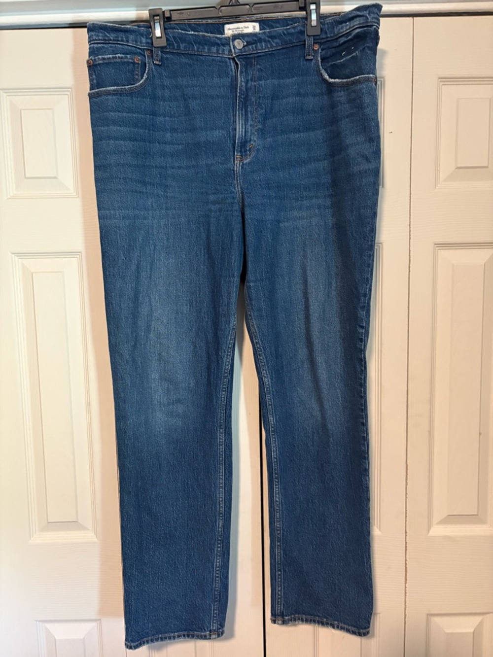 Abercrombie 90s Straight High Rise Jeans 18 34 Tall Medium Wash Plus Size Denim